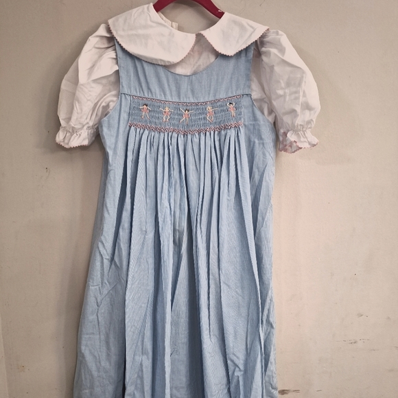 Amanda Remembered Ballerina Smocked Embroidery Dress Girls size 6 - Picture 1 of 5